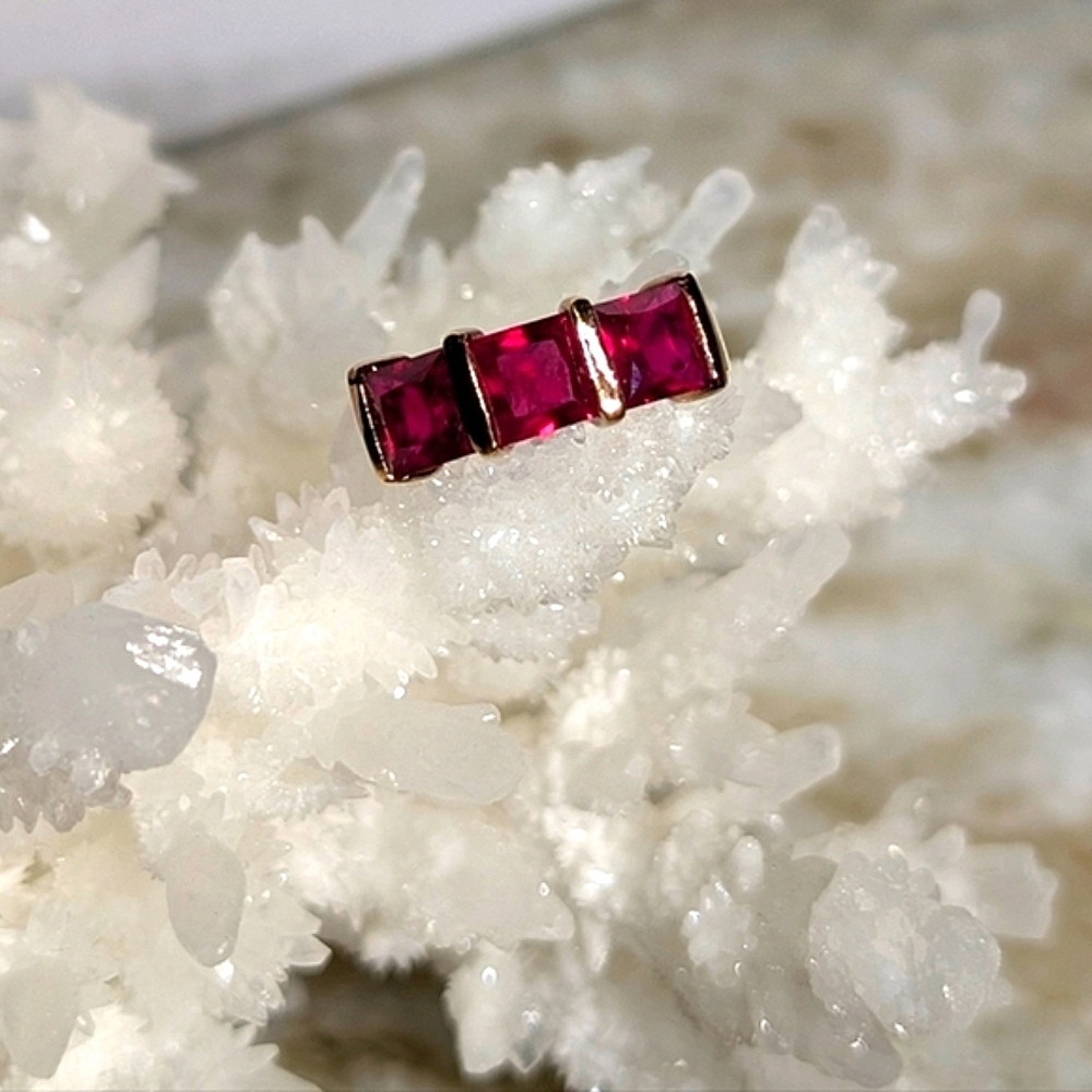 Pink Rubies Vermeil Sterling Ring - Picture 4 of 10